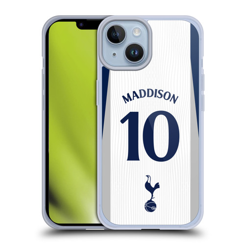 Tottenham Hotspur F.C. 2025/26 Players Home Kit James Maddison Soft Gel Case for Apple iPhone 14