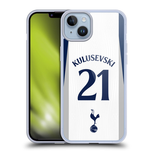Tottenham Hotspur F.C. 2025/26 Players Home Kit Dejan Kulusevski Soft Gel Case for Apple iPhone 14 Plus