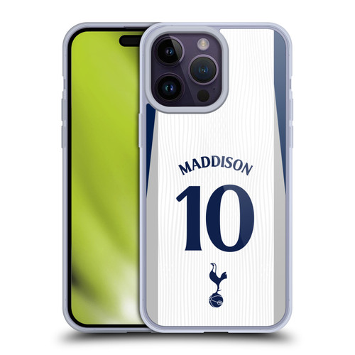 Tottenham Hotspur F.C. 2025/26 Players Home Kit James Maddison Soft Gel Case for Apple iPhone 14 Pro Max