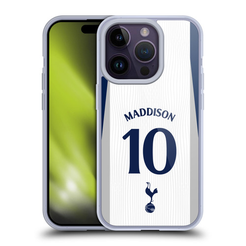 Tottenham Hotspur F.C. 2025/26 Players Home Kit James Maddison Soft Gel Case for Apple iPhone 14 Pro