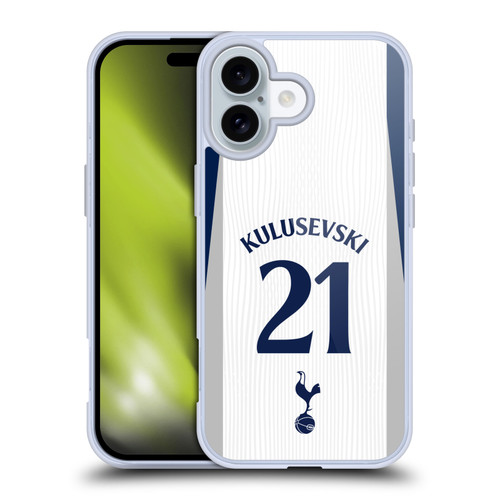 Tottenham Hotspur F.C. 2025/26 Players Home Kit Dejan Kulusevski Soft Gel Case for Apple iPhone 16 Tottenham Hotspur F.C. 2025/26 Players Home Kit Dejan Kulusevski Soft Gel Case for Apple iPhone 16