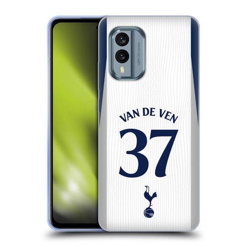 Tottenham Hotspur F.C. 2025/26 Players Home Kit Micky van de Ven Soft Gel Case for Nokia X30