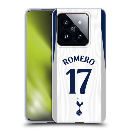Tottenham Hotspur F.C. 2025/26 Players Home Kit Cristian Romero Soft Gel Case for Xiaomi 14 Pro