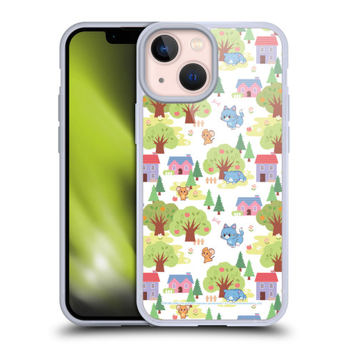 Tom and Jerry Gokko Graphics Trees Pattern Soft Gel Case for Apple iPhone 13 Mini