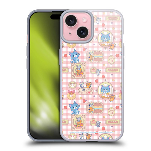 Tom and Jerry Gokko Graphics Baking Pattern Soft Gel Case for Apple iPhone 15