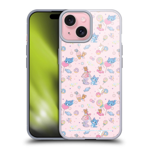 Tom and Jerry Gokko Graphics Sweets Pattern Soft Gel Case for Apple iPhone 15