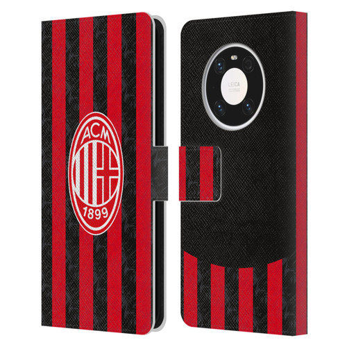 AC Milan 2025/26 Crest Kit Home Leather Book Wallet Case Cover For Huawei Mate 40 Pro 5G