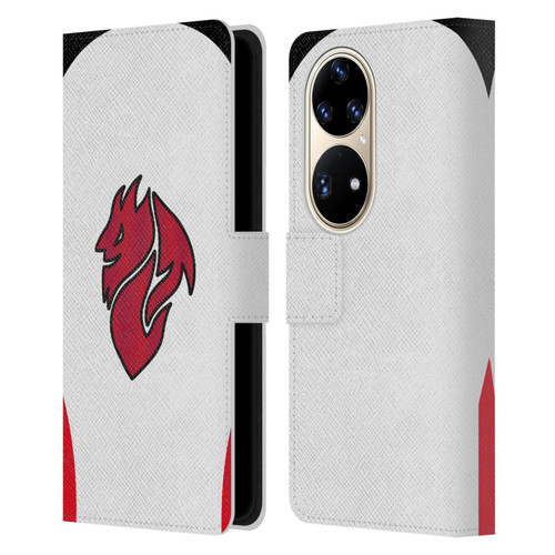 AC Milan 2025/26 Crest Kit Away Leather Book Wallet Case Cover For Huawei P50 Pro