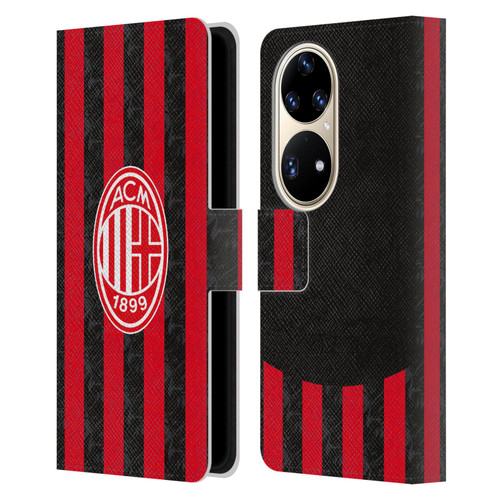AC Milan 2025/26 Crest Kit Home Leather Book Wallet Case Cover For Huawei P50 Pro