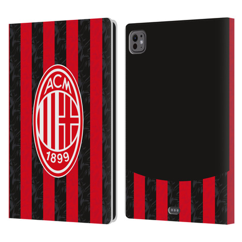 AC Milan 2025/26 Crest Kit Home Leather Book Wallet Case Cover For Apple iPad Pro 11 M4 2024