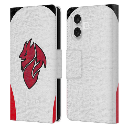 AC Milan 2025/26 Crest Kit Away Leather Book Wallet Case Cover For Apple iPhone 16