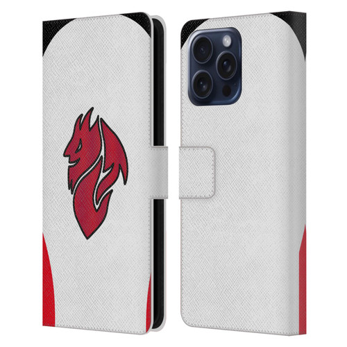 AC Milan 2025/26 Crest Kit Away Leather Book Wallet Case Cover For Apple iPhone 16 Pro Max