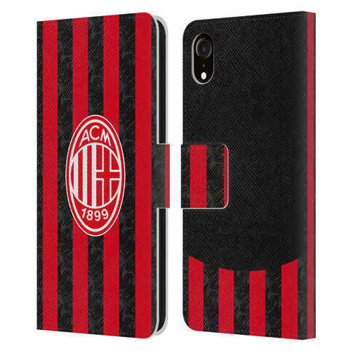 AC Milan 2025/26 Crest Kit Home Leather Book Wallet Case Cover For Apple iPhone XR