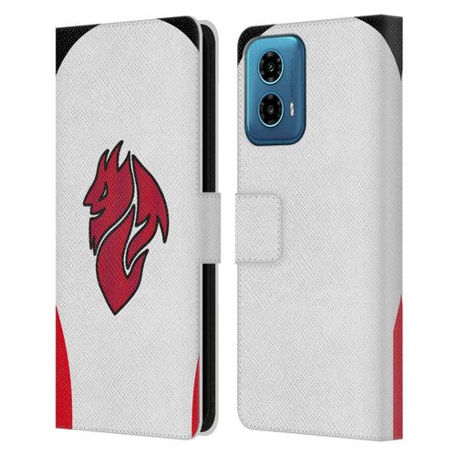 AC Milan 2025/26 Crest Kit Away Leather Book Wallet Case Cover For Motorola Moto G34 5G