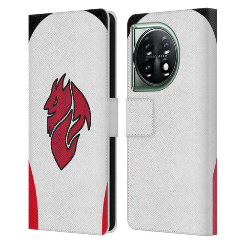 AC Milan 2025/26 Crest Kit Away Leather Book Wallet Case Cover For OnePlus 11 5G