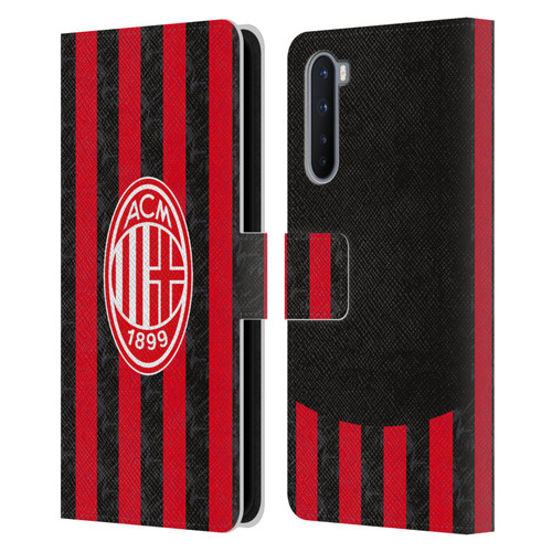 AC Milan 2025/26 Crest Kit Home Leather Book Wallet Case Cover For OnePlus Nord 5G