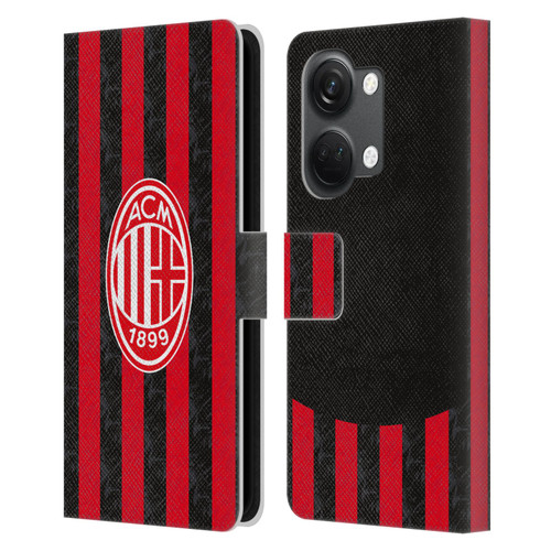 AC Milan 2025/26 Crest Kit Home Leather Book Wallet Case Cover For OnePlus Nord 3 5G