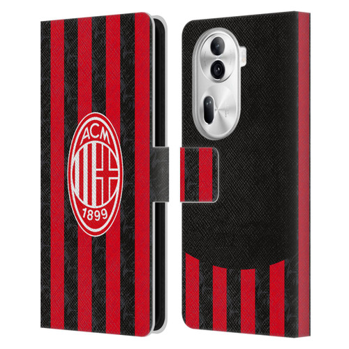 AC Milan 2025/26 Crest Kit Home Leather Book Wallet Case Cover For OPPO Reno11
