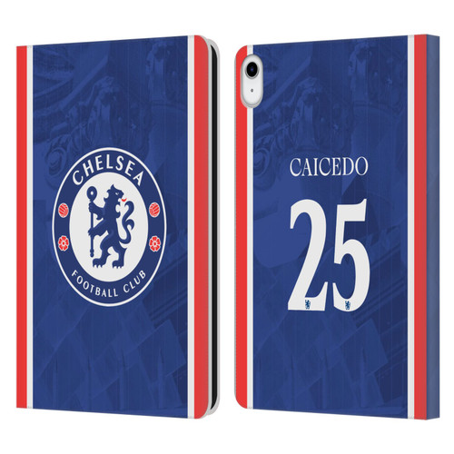 Chelsea Football Club 2025/26 Players Home Kit Moisés Caicedo Leather Book Wallet Case Cover For Apple iPad 10.9 2022/2025