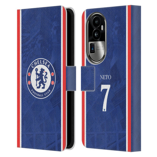Chelsea Football Club 2025/26 Players Home Kit Pedro Neto Leather Book Wallet Case Cover For OPPO Reno10 Pro+