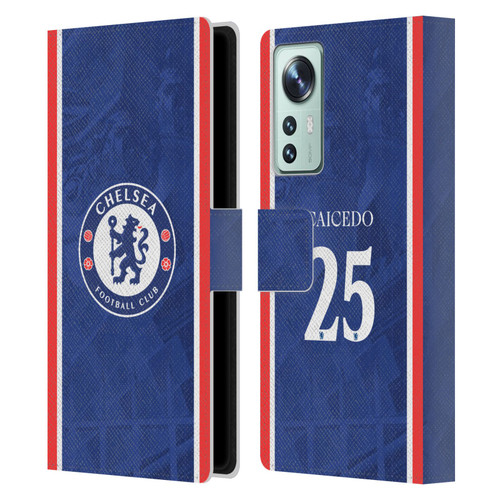 Chelsea Football Club 2025/26 Players Home Kit Moisés Caicedo Leather Book Wallet Case Cover For Xiaomi 12