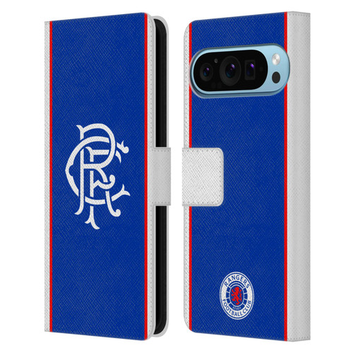 Rangers FC 2025/26 Kit Home Leather Book Wallet Case Cover For Google Pixel 9 / Pixel 9 Pro