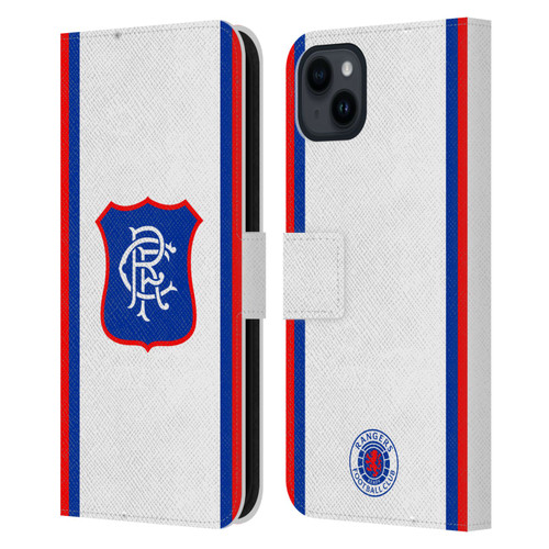 Rangers FC 2025/26 Kit Away Leather Book Wallet Case Cover For Apple iPhone 15 Plus