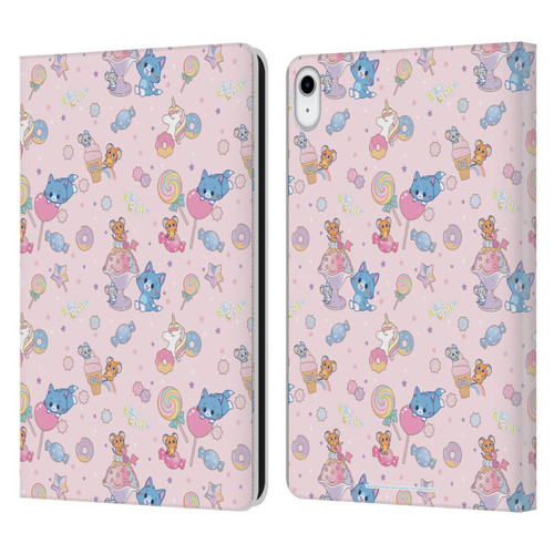 Tom and Jerry Gokko Graphics Sweets Pattern Leather Book Wallet Case Cover For Apple iPad 10.9 2022/2025