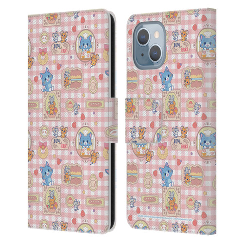 Tom and Jerry Gokko Graphics Baking Pattern Leather Book Wallet Case Cover For Apple iPhone 14