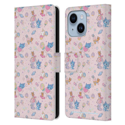 Tom and Jerry Gokko Graphics Sweets Pattern Leather Book Wallet Case Cover For Apple iPhone 14 Plus