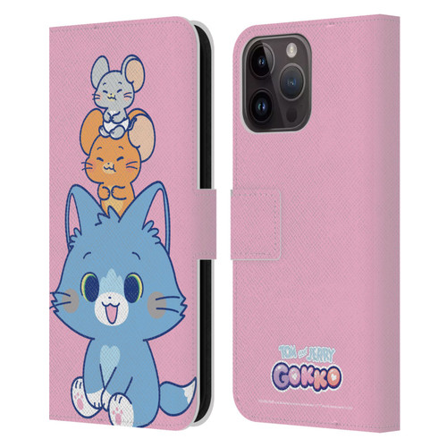 Tom and Jerry Gokko Graphics Characters Leather Book Wallet Case Cover For Apple iPhone 15 Pro Max