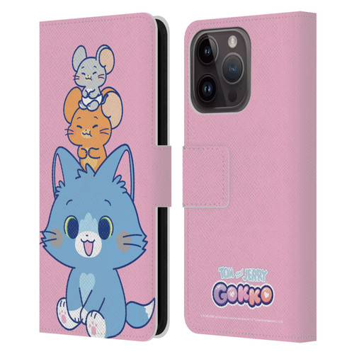 Tom and Jerry Gokko Graphics Characters Leather Book Wallet Case Cover For Apple iPhone 15 Pro
