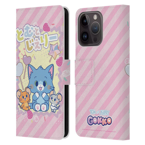 Tom and Jerry Gokko Graphics Character Art Leather Book Wallet Case Cover For Apple iPhone 15 Pro