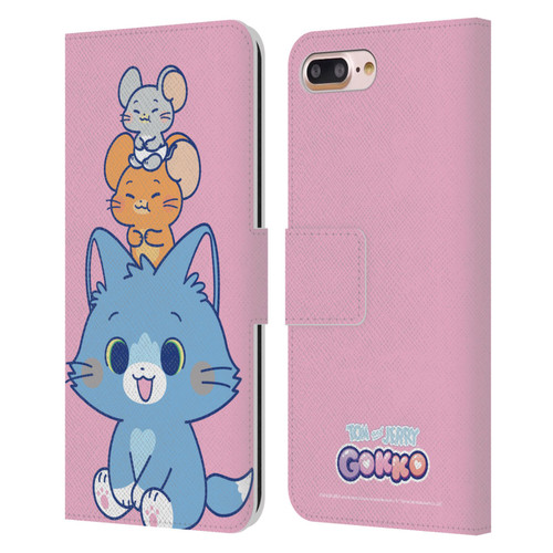 Tom and Jerry Gokko Graphics Characters Leather Book Wallet Case Cover For Apple iPhone 7 Plus / iPhone 8 Plus