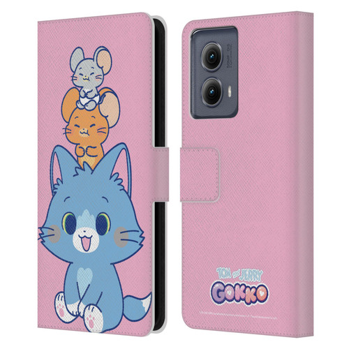 Tom and Jerry Gokko Graphics Characters Leather Book Wallet Case Cover For Motorola Edge (2024)