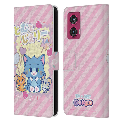Tom and Jerry Gokko Graphics Character Art Leather Book Wallet Case Cover For Motorola Edge 50 Fusion