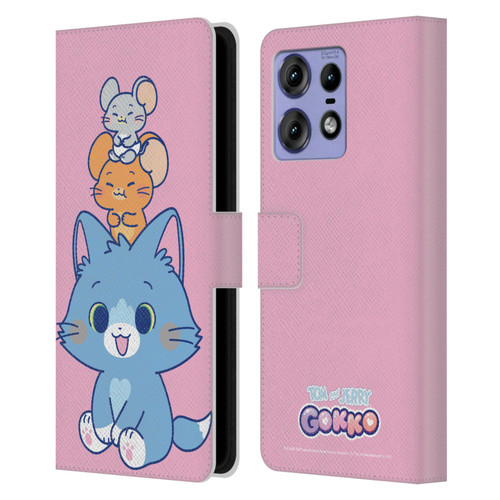 Tom and Jerry Gokko Graphics Characters Leather Book Wallet Case Cover For Motorola Edge 50 Pro