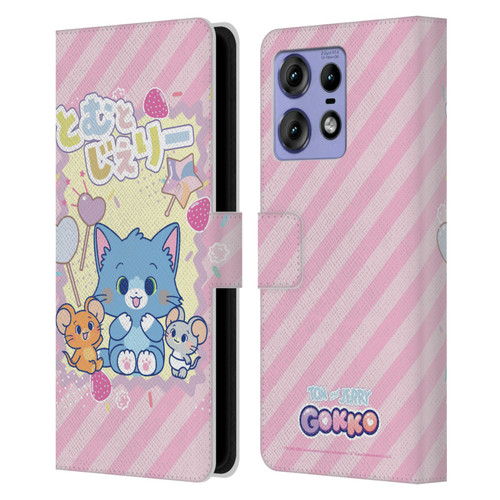 Tom and Jerry Gokko Graphics Character Art Leather Book Wallet Case Cover For Motorola Edge 50 Pro