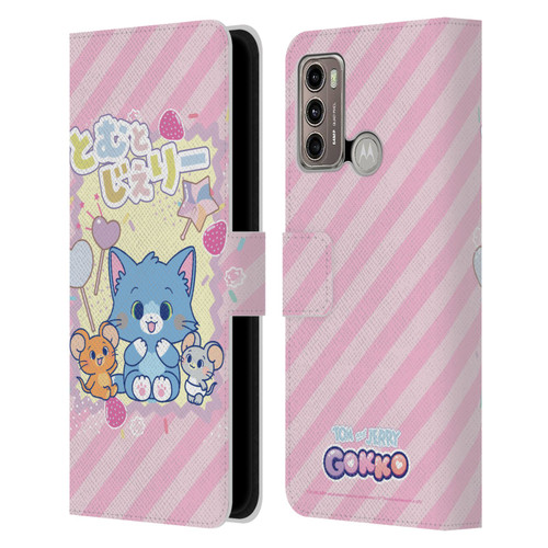 Tom and Jerry Gokko Graphics Character Art Leather Book Wallet Case Cover For Motorola Moto G60 / Moto G40 Fusion