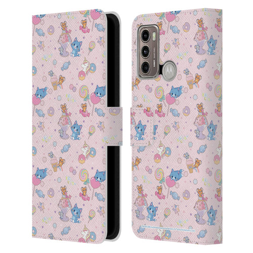 Tom and Jerry Gokko Graphics Sweets Pattern Leather Book Wallet Case Cover For Motorola Moto G60 / Moto G40 Fusion