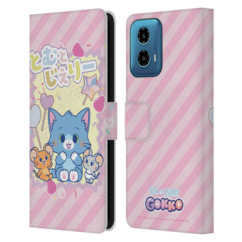 Tom and Jerry Gokko Graphics Character Art Leather Book Wallet Case Cover For Motorola Moto G34 5G