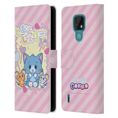 Tom and Jerry Gokko Graphics Character Art Leather Book Wallet Case Cover For Motorola Moto E7
