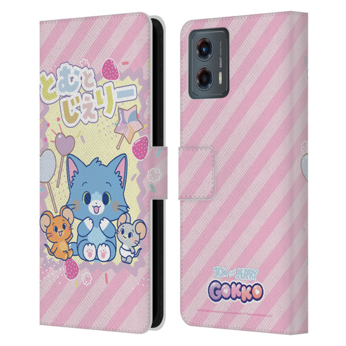 Tom and Jerry Gokko Graphics Character Art Leather Book Wallet Case Cover For Motorola Moto G (2023)
