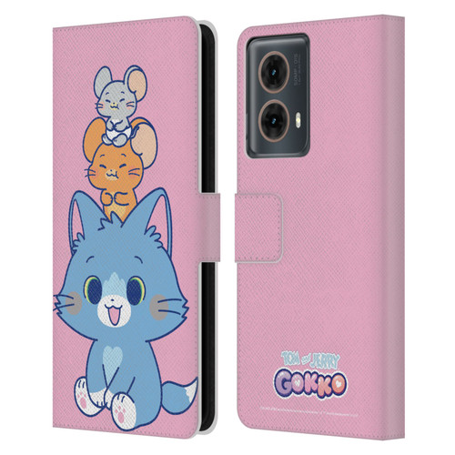 Tom and Jerry Gokko Graphics Characters Leather Book Wallet Case Cover For Motorola Moto G85