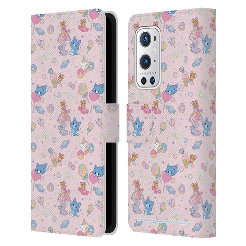 Tom and Jerry Gokko Graphics Sweets Pattern Leather Book Wallet Case Cover For OnePlus 9 Pro