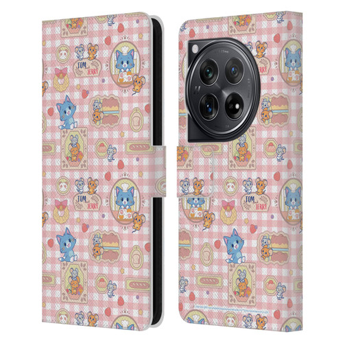 Tom and Jerry Gokko Graphics Baking Pattern Leather Book Wallet Case Cover For OnePlus 12