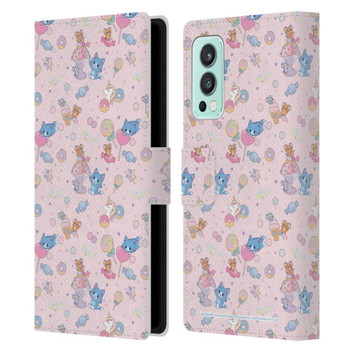 Tom and Jerry Gokko Graphics Sweets Pattern Leather Book Wallet Case Cover For OnePlus Nord 2 5G