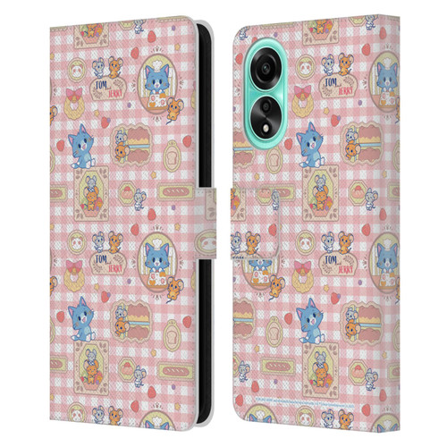 Tom and Jerry Gokko Graphics Baking Pattern Leather Book Wallet Case Cover For OPPO A78 4G