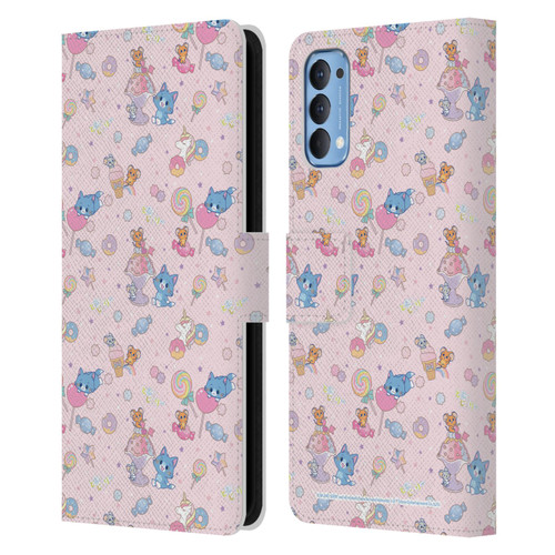 Tom and Jerry Gokko Graphics Sweets Pattern Leather Book Wallet Case Cover For OPPO Reno 4 5G