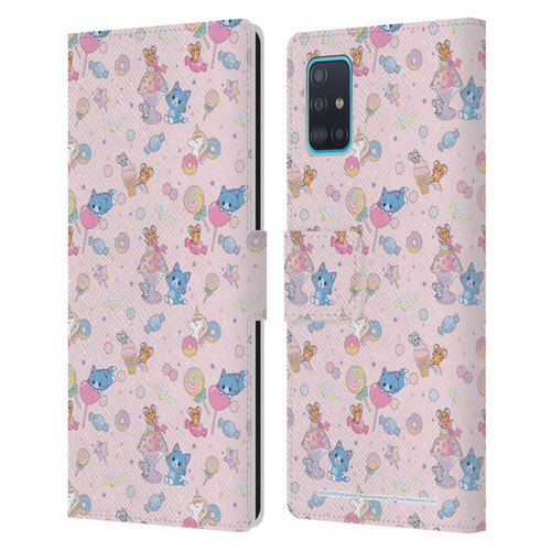 Tom and Jerry Gokko Graphics Sweets Pattern Leather Book Wallet Case Cover For Samsung Galaxy A51 (2019)